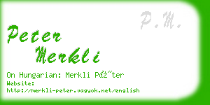 peter merkli business card